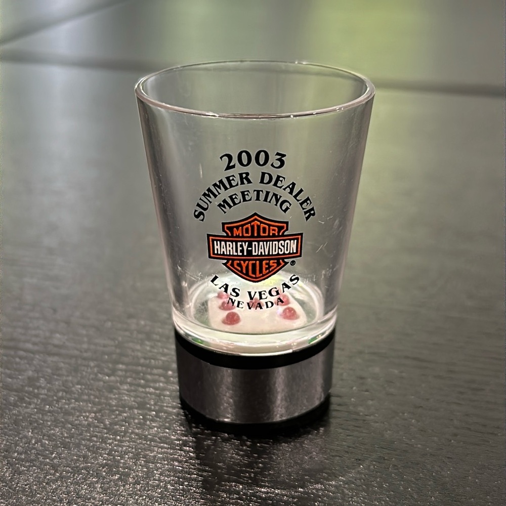 Harley-Davidson Vintage 2003 Dice Rolling Shot Glass